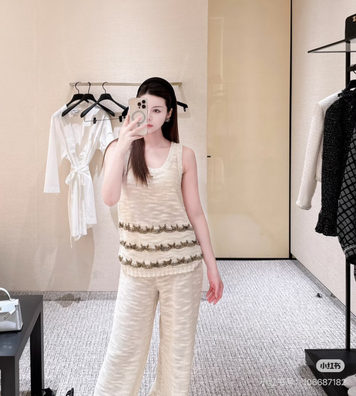 NIGO Chanel 25A Gold Thread Wide Leg Pants #nigo333711
