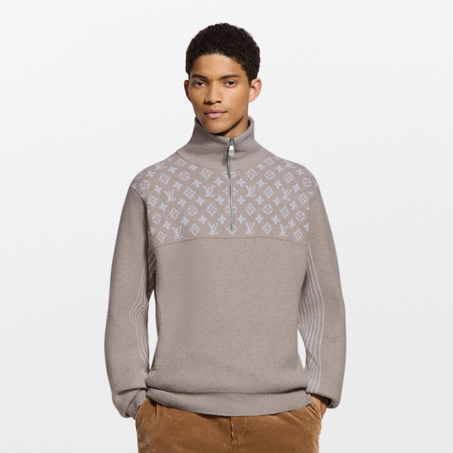 NIGO Louis Vuitton Ribbed Wool Half-Zip Pullove #nigo333703