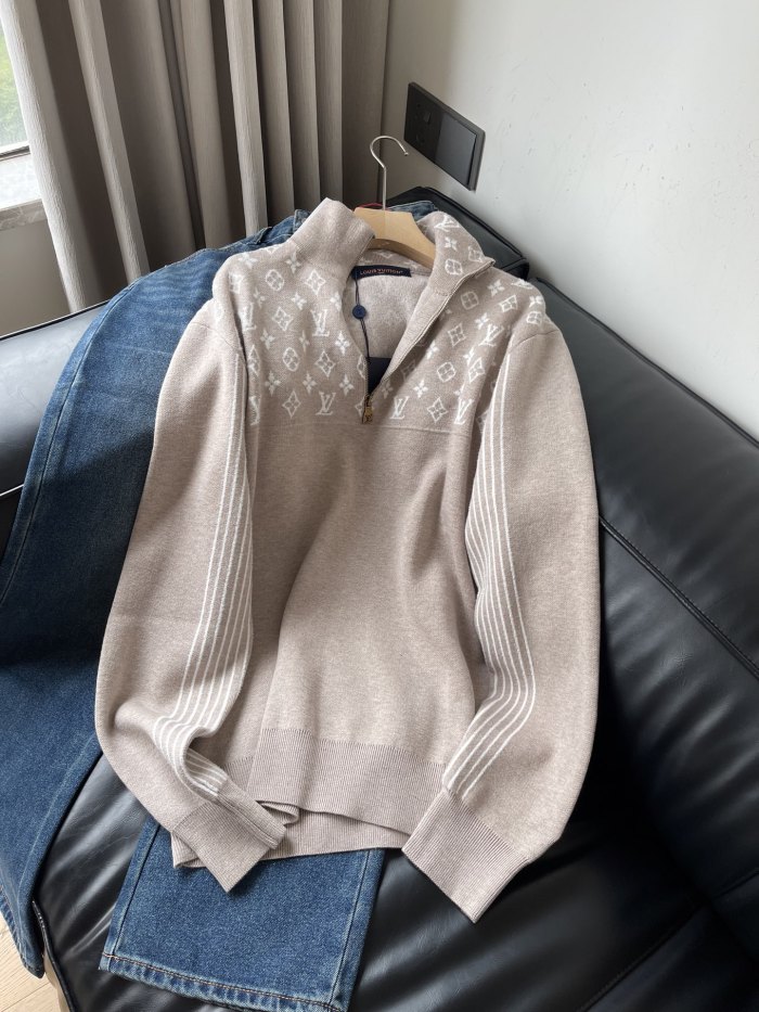 NIGO Louis Vuitton Ribbed Wool Half-Zip Pullove #nigo333703