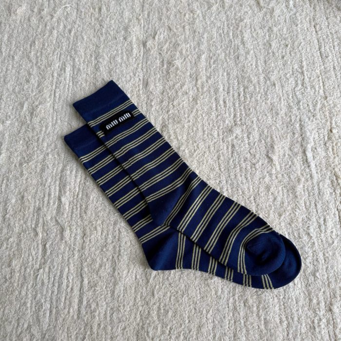 NIGO MiuMiu Contrast Striped Calf Socks #nigo330895
