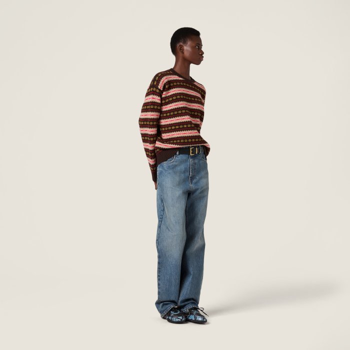 NIGO MiuMiu Dark Brown Wool Crew Neck Sweater #nigo333710