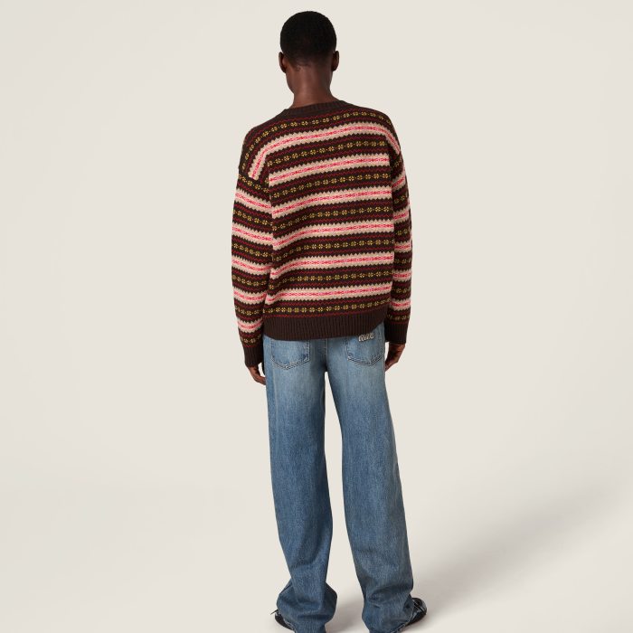 NIGO MiuMiu Dark Brown Wool Crew Neck Sweater #nigo333710