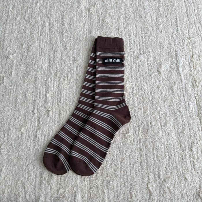NIGO MiuMiu Contrast Striped Calf Socks #nigo330895