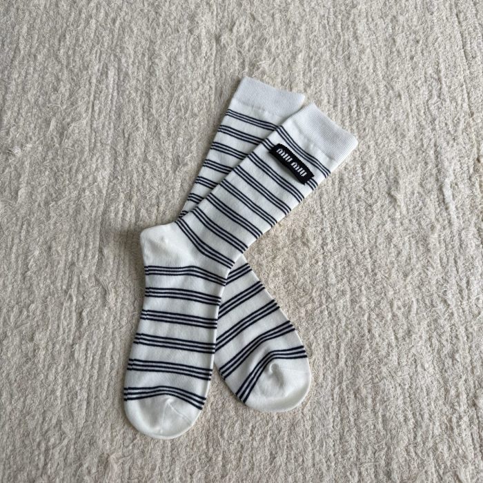 NIGO MiuMiu Contrast Striped Calf Socks #nigo330895