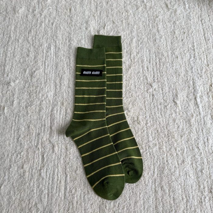 NIGO MiuMiu Contrast Striped Calf Socks #nigo330895