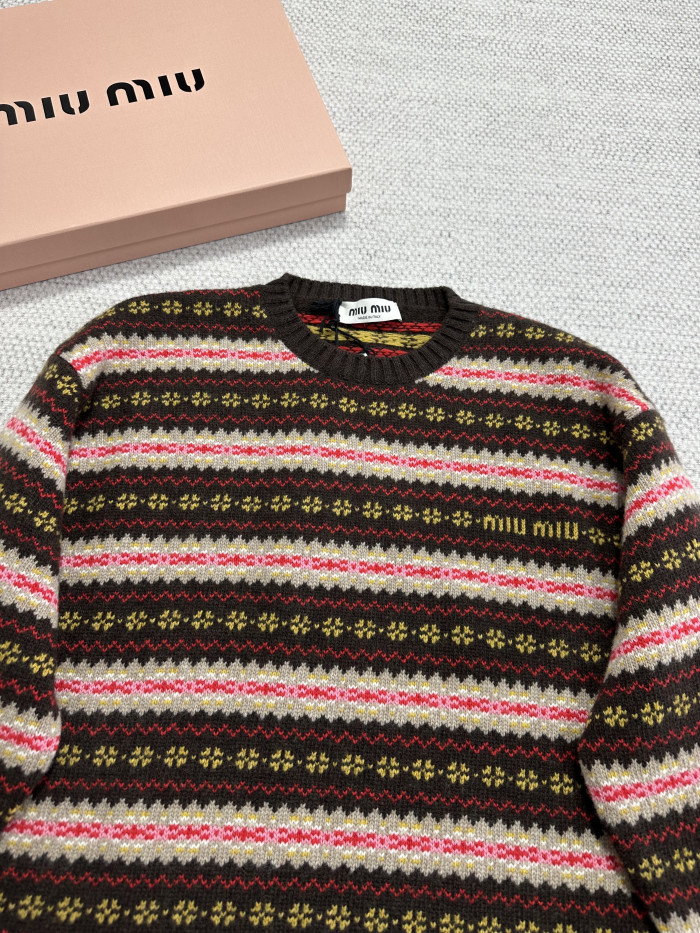 NIGO MiuMiu Dark Brown Wool Crew Neck Sweater #nigo333710