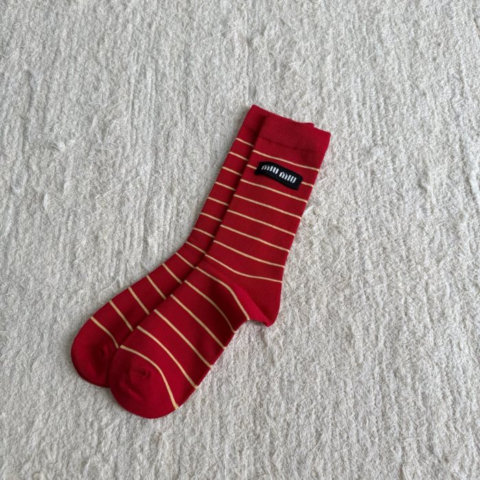NIGO MiuMiu Contrast Striped Calf Socks #nigo330895