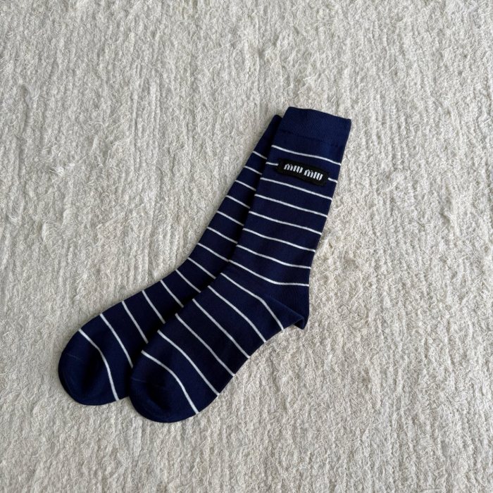 NIGO MiuMiu Contrast Striped Calf Socks #nigo330895
