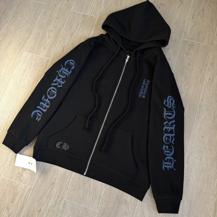 NIGO Chrome hearts Sanskrit Letter Logo Zipper Hooded Sweatshirt #nigo333725