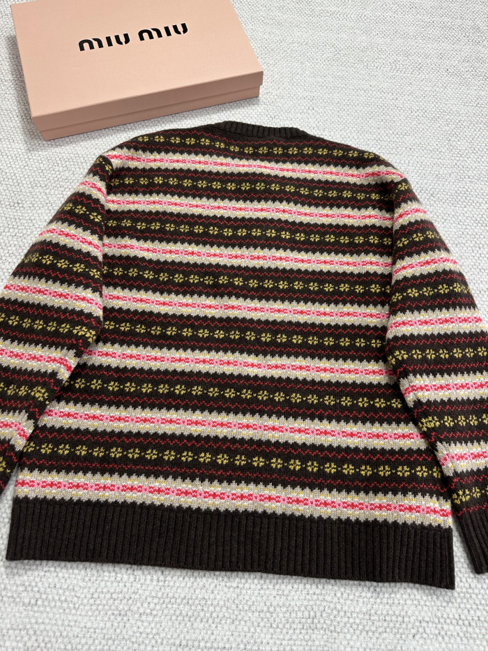 NIGO MiuMiu Dark Brown Wool Crew Neck Sweater #nigo333710