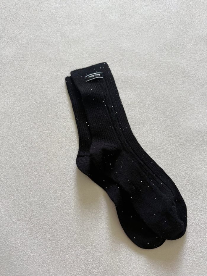 NIGO MiuMiu Sequined Wool Socks #nigo333707