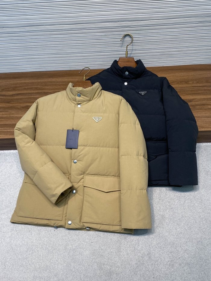 NIGO Prada Brown Down Filled Technical Puffer Jacket #nigo333729