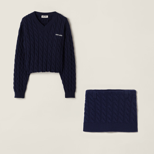 NIGO MiuMiu Blue Wool Sweater Skirt #nigo333760