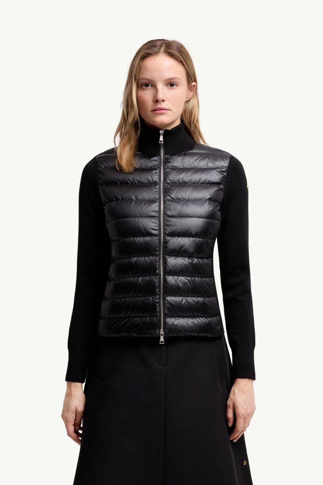 NIGO Moncler Cardigan Women's Ski Solid Color Snow Mountain Stand Collar Wool Goose Down Down Jacket#nigo333081