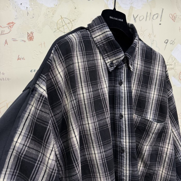 NIGO Balenciaga Men's Hybrid Overshirt in Blackgrey #nigo333811