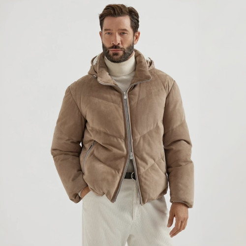 NIGO Brunello Cucinelli Quilted suede down jacket #nigo333856