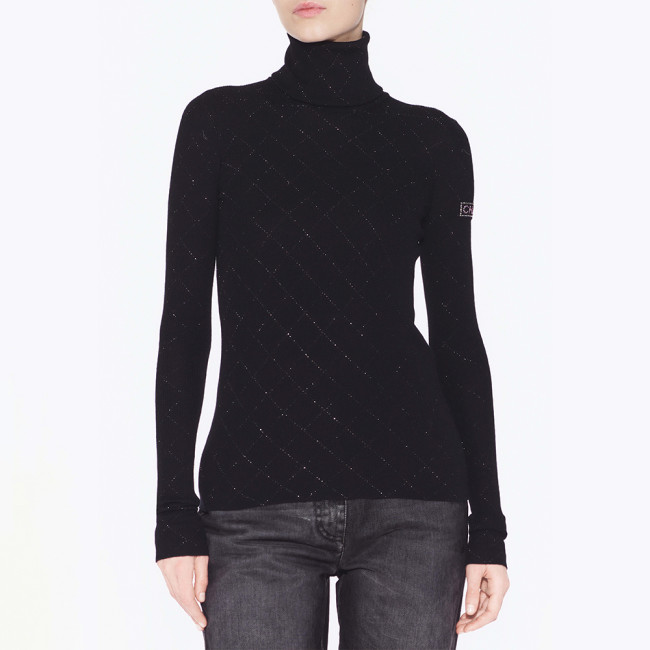 NIGO Chanel Turtleneck Pullove Sequined Wool Black Gold Silve #nigo333816