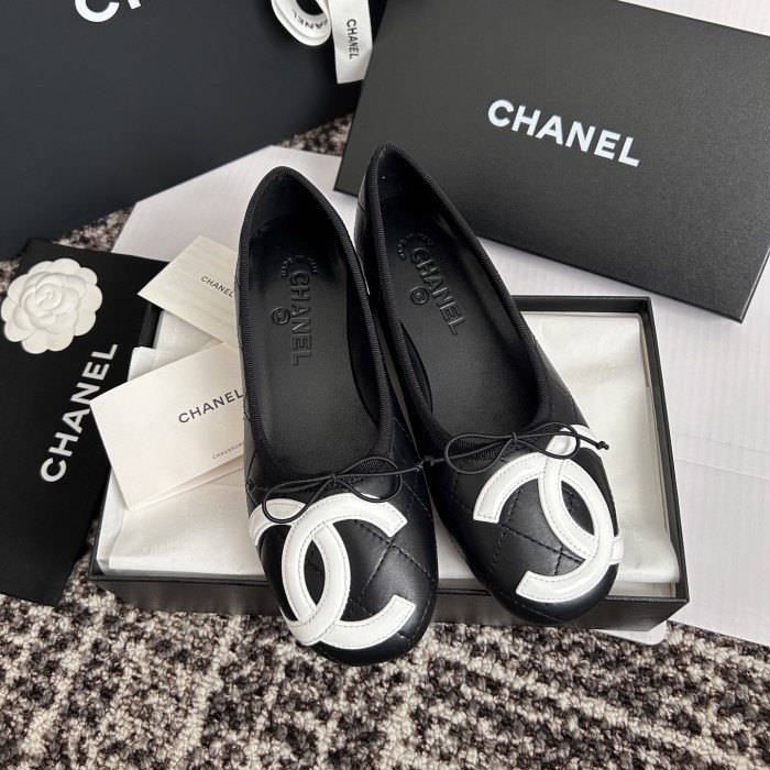 NIGO Chanel Lambskin Cambon Quilted Ballerina Flats #nigo310355