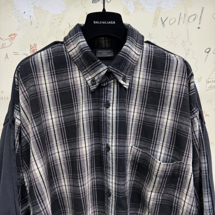 NIGO Balenciaga Men's Hybrid Overshirt in Blackgrey #nigo333811
