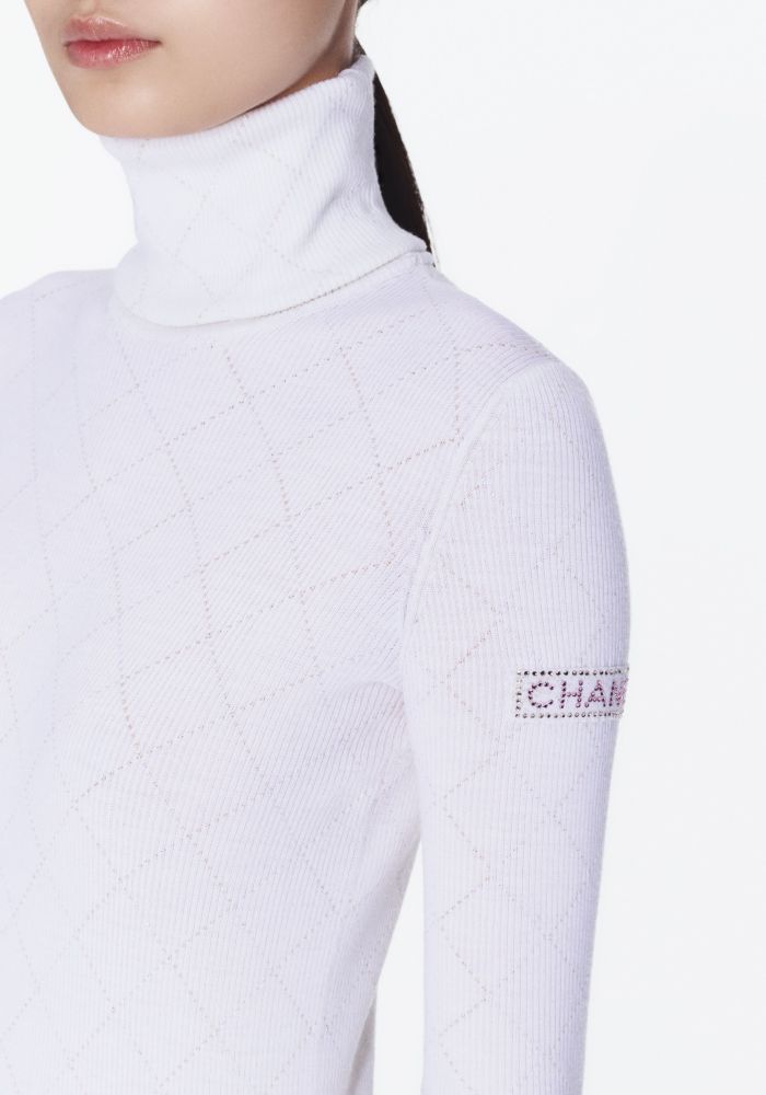 NIGO Chanel Turtleneck Pullove Sequined Wool Black Gold Silve #nigo333816