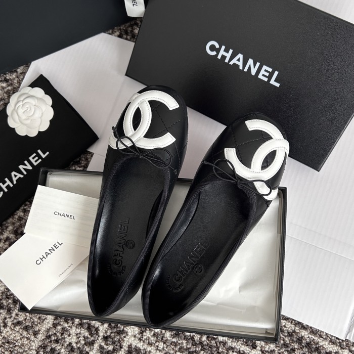 NIGO Chanel Lambskin Cambon Quilted Ballerina Flats #nigo310355