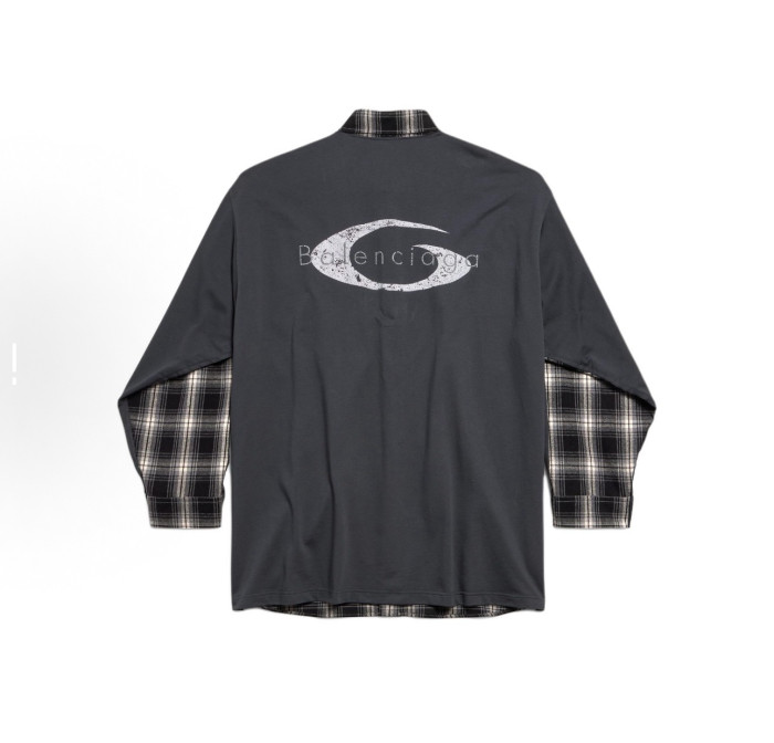 NIGO Balenciaga Men's Hybrid Overshirt in Blackgrey #nigo333811