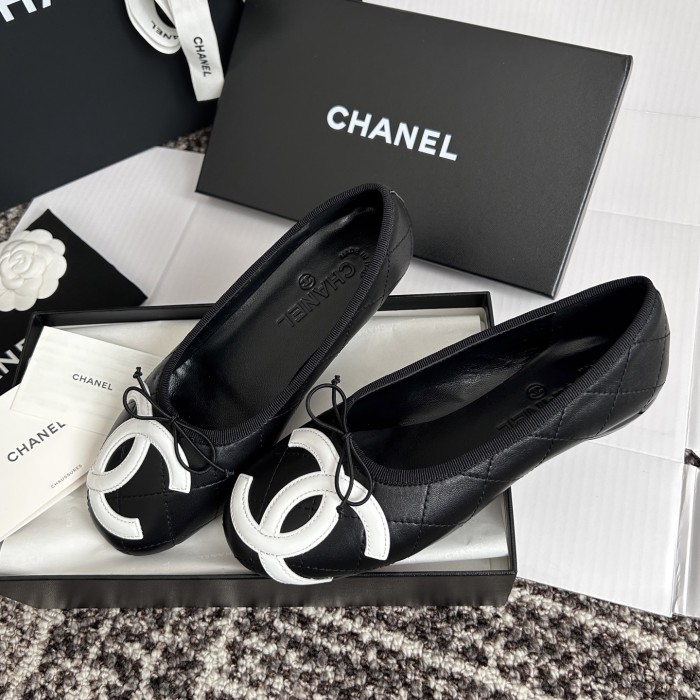 NIGO Chanel Lambskin Cambon Quilted Ballerina Flats #nigo310355