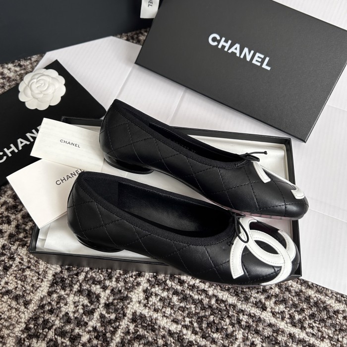 NIGO Chanel Lambskin Cambon Quilted Ballerina Flats #nigo310355