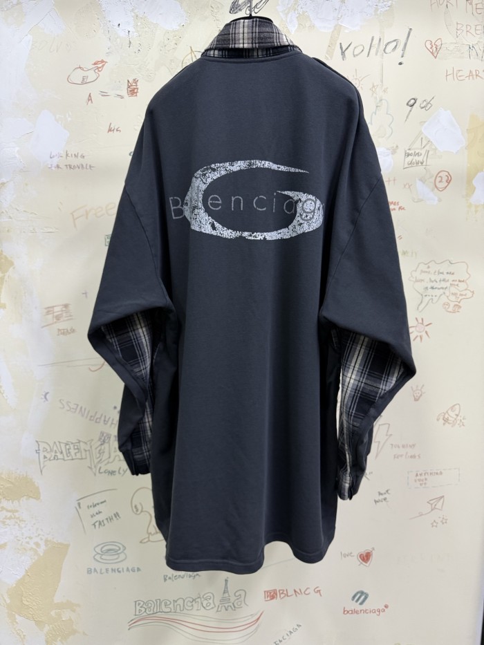 NIGO Balenciaga Men's Hybrid Overshirt in Blackgrey #nigo333811