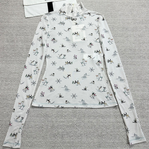 NIGO Chanel Long Sleeved Top Mixed Fibers Ecru Black Beige Pink #nigo333931