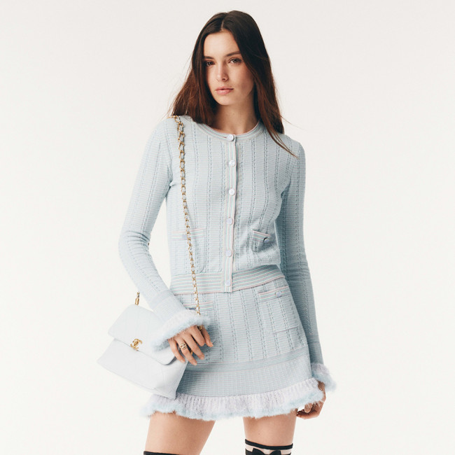 NIGO Chanel Cardigan Cashmere Short Skirt Cotton Feathers #nigo333933