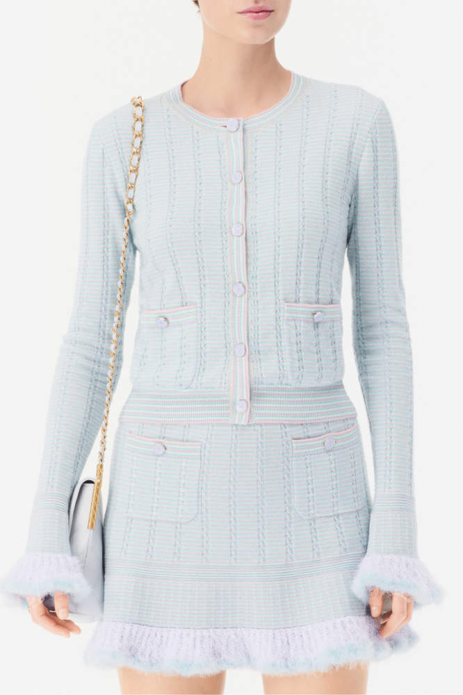 NIGO Chanel Cardigan Cashmere Short Skirt Cotton Feathers #nigo333933