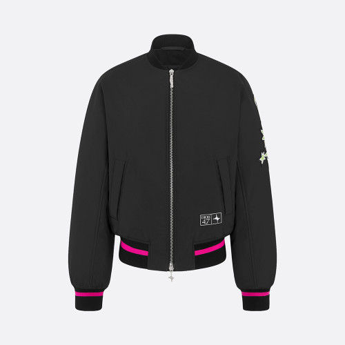 NIGO Dior and Lewis Hamilton Short Jacket Black Technical Fabric #nigo333909