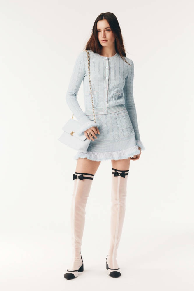 NIGO Chanel Cardigan Cashmere Short Skirt Cotton Feathers #nigo333933