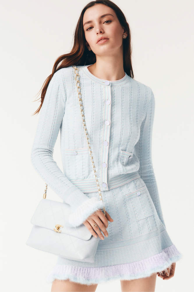 NIGO Chanel Cardigan Cashmere Short Skirt Cotton Feathers #nigo333933