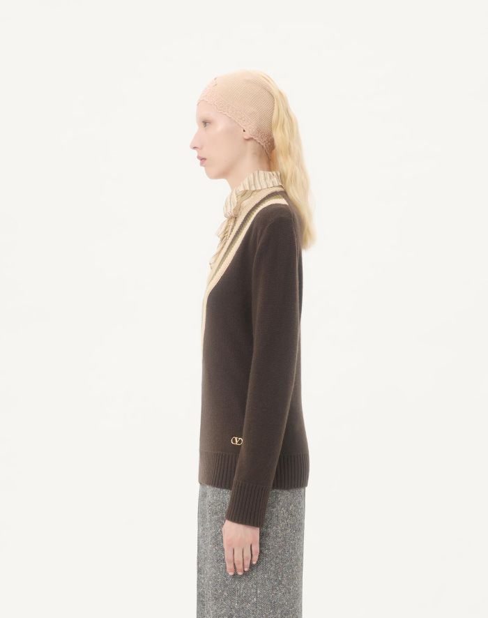 NIGO Valentino Wool Jumper Woman Dark Fudge beige #nigo333903
