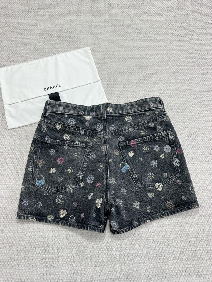 NIGO Chanel Shorts Laminated Denim Dark Gray Multicolo #nigo333930
