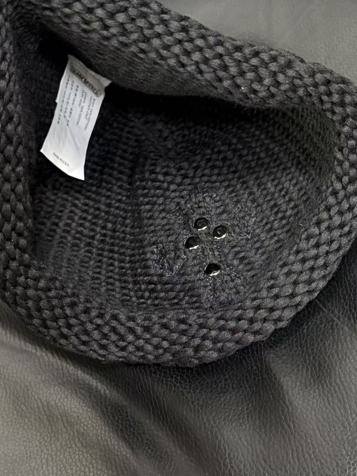 NIGO Chrome Hearts Sterling Silver Leather Embellished Cold Hat #nigo333922
