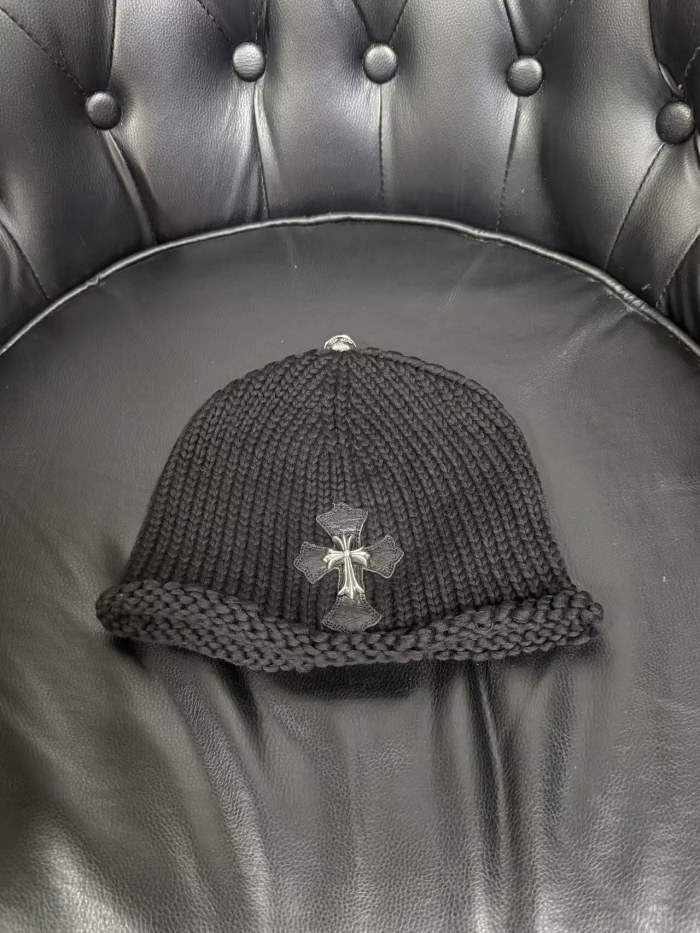 NIGO Chrome Hearts Sterling Silver Leather Embellished Cold Hat #nigo333922