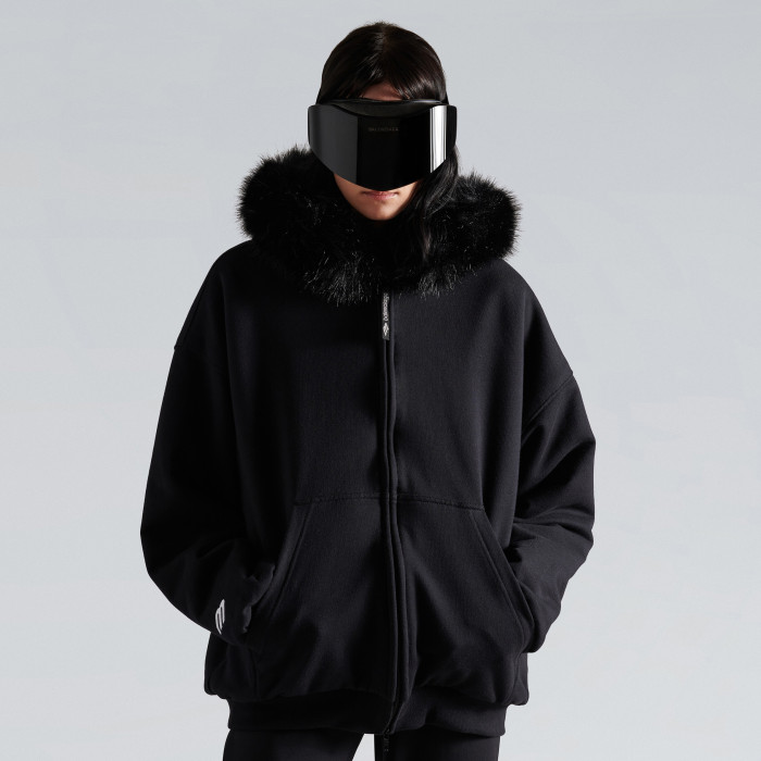 NIGO Balenciaga Fluffy Hoodie Washed Black Zipper Hooded Sweatshirt #nigo333184