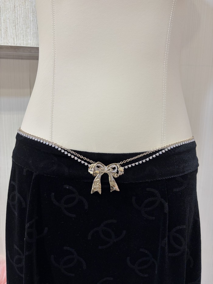 NIGO Chanel Chain Belt Metal Strass Silver Gold Crysta #nigo334054