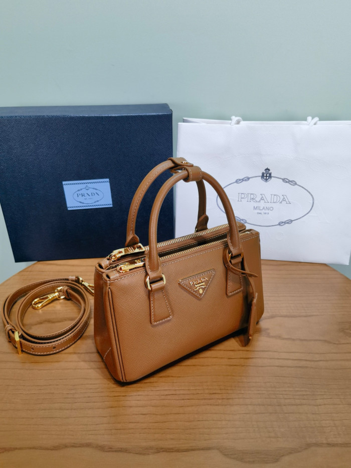 NIGO Prada Caramel Prada Galleria Mini Saffiano Leather Bag #nigo333995