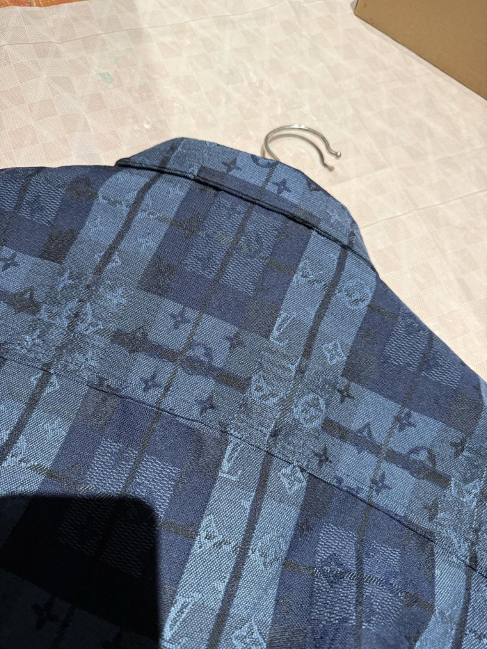 NIGO Louis Vuitton Monogram Tartan Denim Overshirt #nigo334103