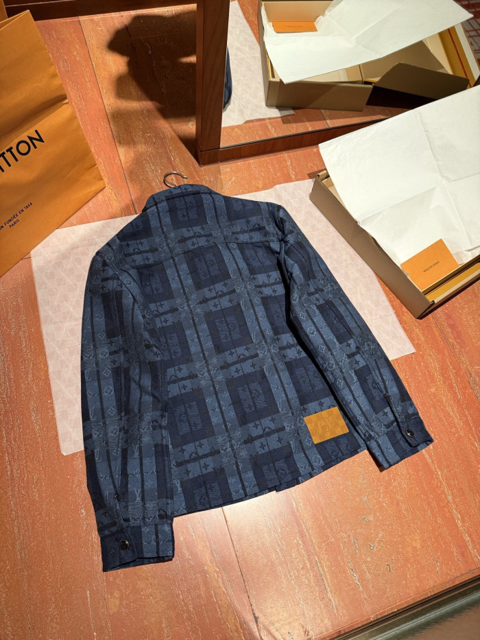 NIGO Louis Vuitton Monogram Tartan Denim Overshirt #nigo334103