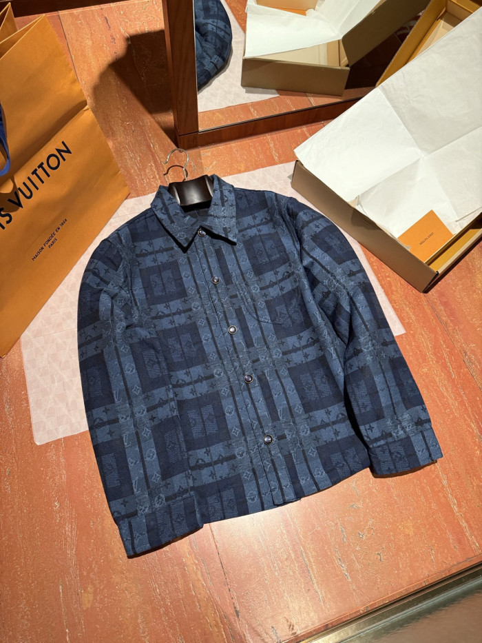 NIGO Louis Vuitton Monogram Tartan Denim Overshirt #nigo334103