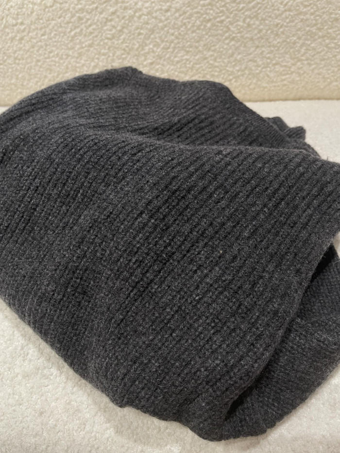 NIGO Gucci Wool Cashmere Rib Knit Sweater in Dark Grey and Black #nigo332663