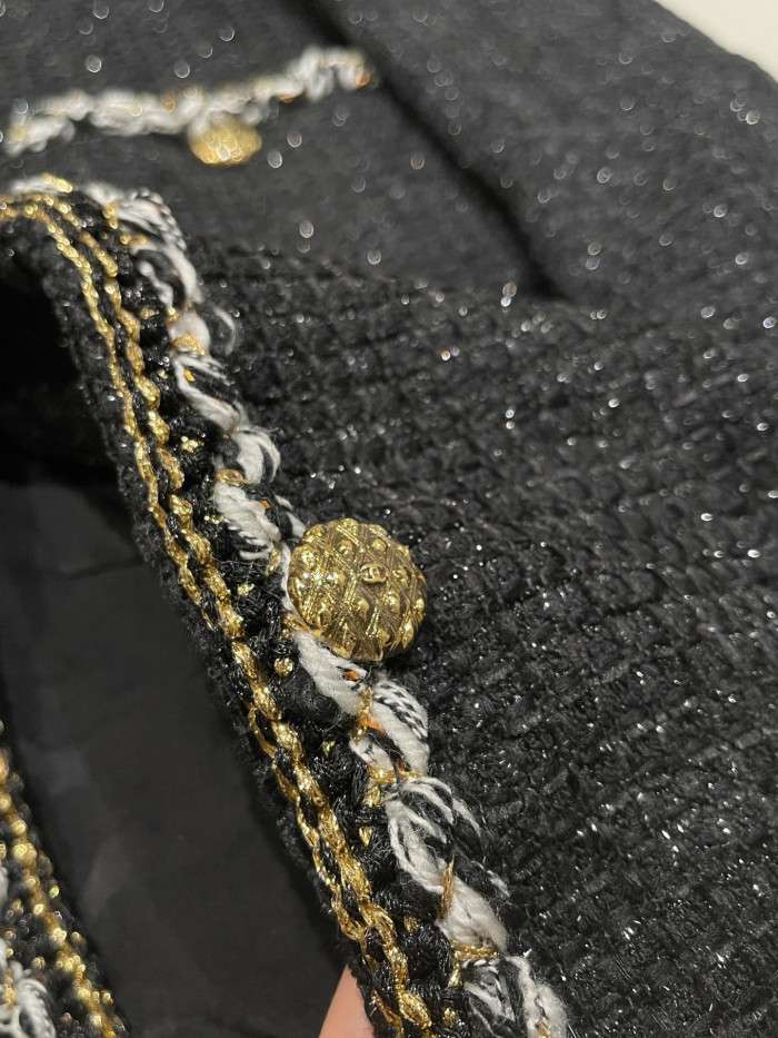 NIGO Chanel Four-pocket Long Coat in Fine Shiny Tweed #nigo334124