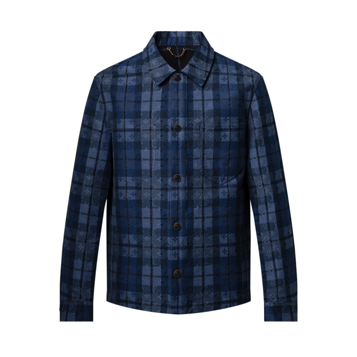 NIGO Louis Vuitton Monogram Tartan Denim Overshirt #nigo334103