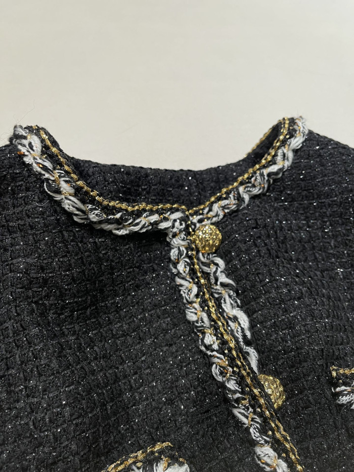 NIGO Chanel Four-pocket Long Coat in Fine Shiny Tweed #nigo334124
