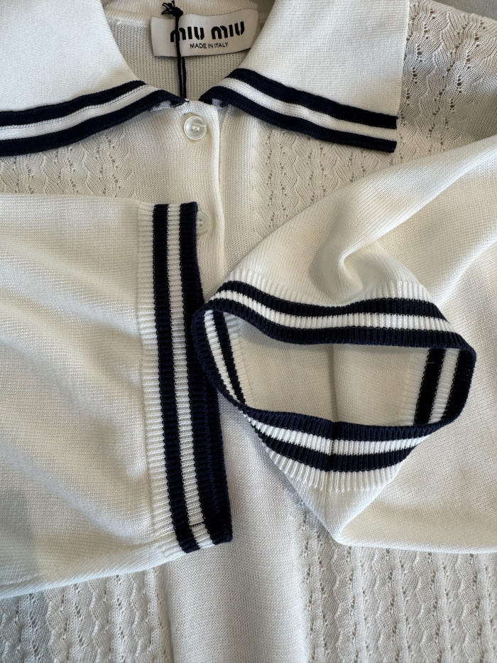 NIGO MiuMiu Fw25 Contrast Color Hollow Pullover Polo Shirt #nigo334131
